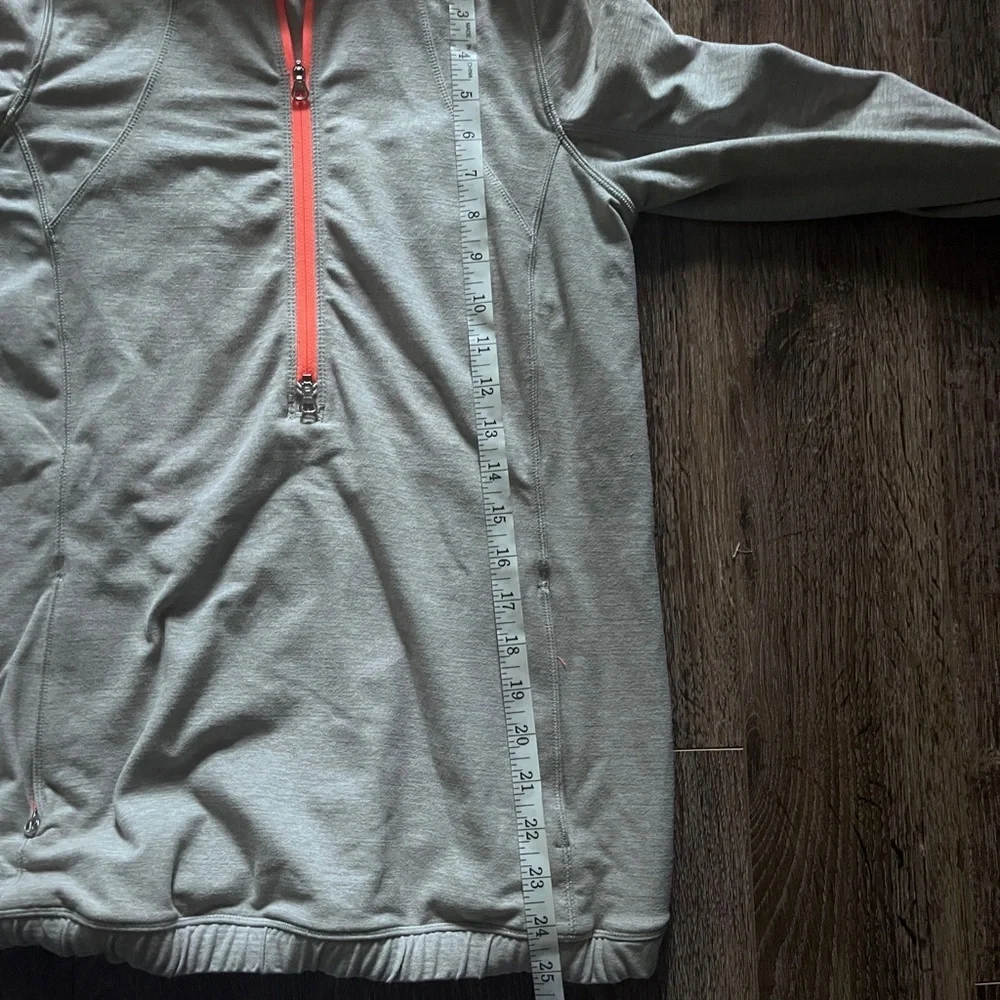 Lululemon Gray Quarter-Zip Pullover with orange Accent - Picture 7 of 7